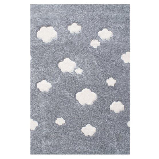 Dětský koberec mráčky stříbrno-šedý